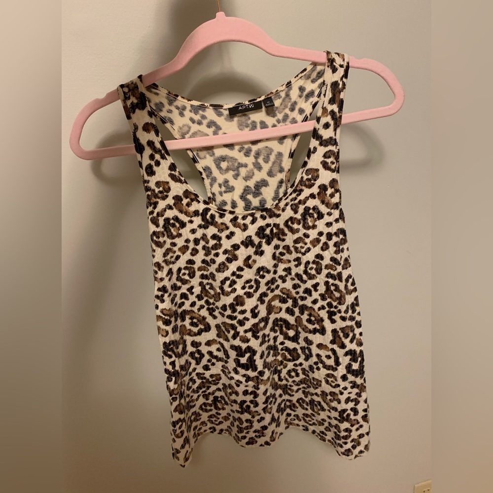 APT 9 Leopard print clear sequined tank top - M
